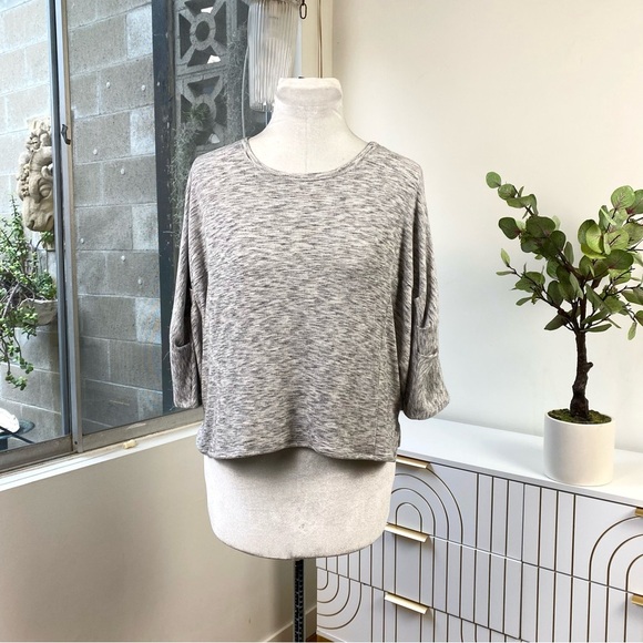 JOIE Sammi Sky Gray Short Sleeve Dolman Top Relaxed Luxe Tee, Sz M - Picture 2 of 10